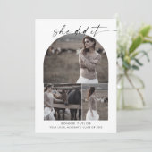 Faire-part Arc Moderne Elle L'A Fait Photo Collage Graduation (Debout devant)