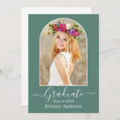 Faire-part Arc moderne Eucalyptus Green Graduation (Devant / Derrière)