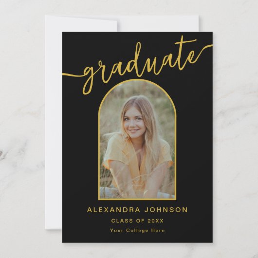 Faire-part Arc moderne tendance photo Graduation (Devant)