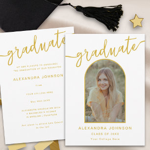 Faire-part Arc moderne tendance photo Graduation