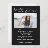 Faire-part Arc Noir Blanc Moderne - Diplôme photo (Dos)