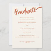 Faire-part Arc photo de grade Brûlé Orange Script (Dos)