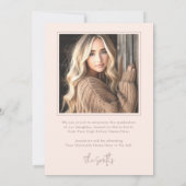 Faire-part Arc photo lumière rose pâle retro graduation de gr (Dos)