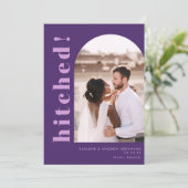 Faire-part Arc pointu photo Mariage violet Elopement (Debout devant)