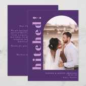 Faire-part Arc pointu photo Mariage violet Elopement (Devant / Derrière)