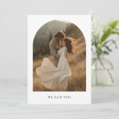 Faire-part Arc Rustique Photo Elopement Nous Avons Dit Oui Ma (Debout devant)