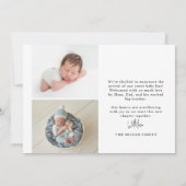 Faire-part Arch minimal moderne photo bébé naissance (Dos)