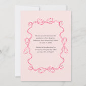 Faire-part Arch moderne rose floral photo Graduation (Dos)