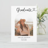 Faire-part Arch Photo Script with Heart Graduation (Debout devant)