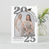 Faire-part Arch Photo Twin College Lycée Graduation (Debout devant)