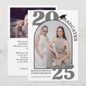 Faire-part Arch Photo Twin College Lycée Graduation (Devant / Derrière)