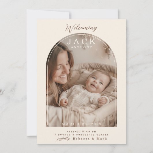 Faire-part Arch Window Flat Announcement Card (Devant)