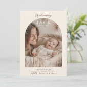 Faire-part Arch Window Flat Announcement Card (Debout devant)