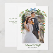 Faire-part Arche avec Bow & Garland Photo nouvellement mariée (Devant / Derrière)