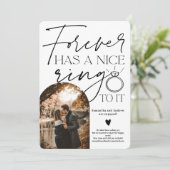 Faire-part Arche de photo pour toujours anneau noir blanc fia (Debout devant)