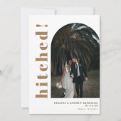 Faire-part Arche en Tonalité Terre Hitte Photo Mariage Elopem (Devant)