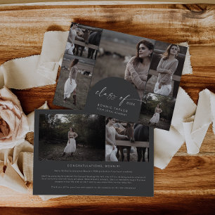 Faire-part Arche   Grey Class of 2024 Multi Photo Graduation