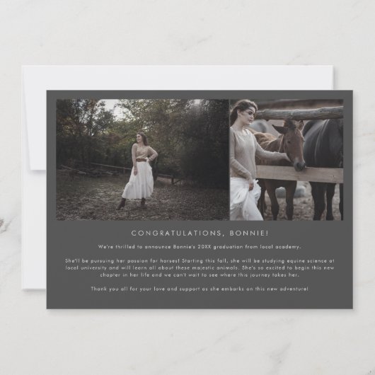 Faire-part Arche | Grey Class of 2024 Multi Photo Graduation (Dos)
