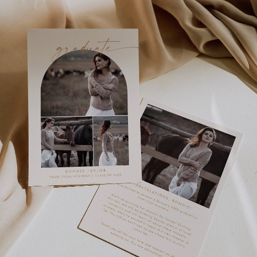 Faire-part Arche moderne Boho | Collage de photos pour les di