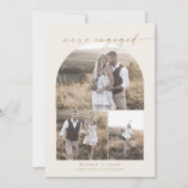 Faire-part Arche moderne Boho | Cream Photo Collage Fiançaill (Devant)