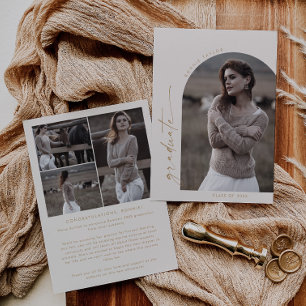 Faire-part Arche moderne Boho   Diplôme en crème