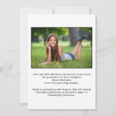 Faire-part Arche noir blanc - Casquette de graduation photo (Dos)