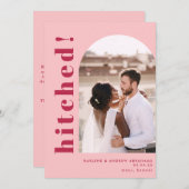 Faire-part Arche pointillée Photo Mariage rose Elopement (Devant / Derrière)