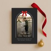 Faire-part Arche rouge Bow Photo Grossesse de Noël