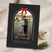 Faire-part Arche rouge Bow Photo Grossesse de Noël