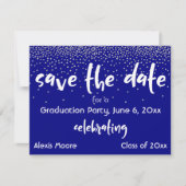 Faire-part Argent Confetti Marine Graduation Party Save Date (Devant)
