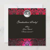 FAIRE-PART ARGENT ROUGE, BLACK DAMASK GRADUM (Dos)