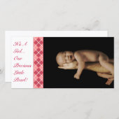 Faire-part Argyle - C'est une fille... notre petite perle pré (Devant / Derrière)