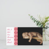 Faire-part Argyle - C'est une fille... notre petite perle pré (Debout devant)