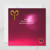Faire-part ARIES RUBY, jaune vif rose rouge (Dos)