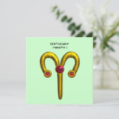 Faire-part ARIES RUBY, jaune vif rose violet rouge (Debout devant)