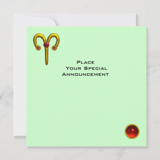 Faire-part ARIES RUBY, jaune vif rose violet rouge (Dos)