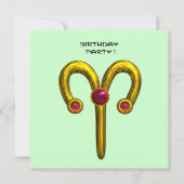 Faire-part ARIES RUBY, jaune vif rose violet rouge (Devant)