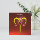 Faire-part ARIES RUBY, jaune vif rouge (Debout devant)