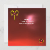 Faire-part ARIES RUBY, jaune vif rouge (Dos)