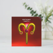Faire-part ARIES RUBY, jaune vif rouge (Debout devant)