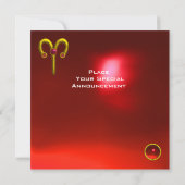 Faire-part ARIES RUBY, jaune vif rouge (Dos)