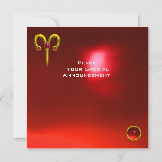 Faire-part ARIES RUBY, jaune vif rouge (Dos)