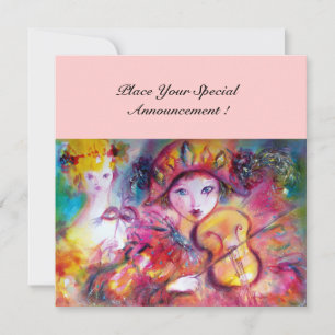 Faire-part ARLECCHINO ET COLOMBINA / Carnaval de Venise