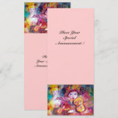 Faire-part ARLECCHINO ET COLOMBINA /Mardi Gras vénitien (Devant / Derrière)