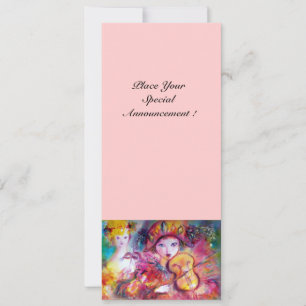 Faire-part ARLECCHINO ET COLOMBINA /Mardi Gras vénitien