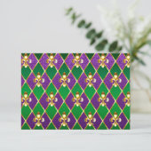 Faire-part Arrière - plan de bijoux Mardi Gras (Debout devant)