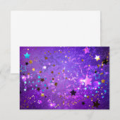 Faire-part Arrière - plan de feuille violet avec étoiles (Devant / Derrière)