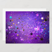 Faire-part Arrière - plan de feuille violet avec étoiles (Devant / Derrière)