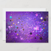 Faire-part Arrière - plan de feuille violet avec étoiles (Devant)