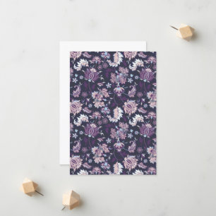 Faire-part Arrière - plan violet Big Floral Motif sans joint